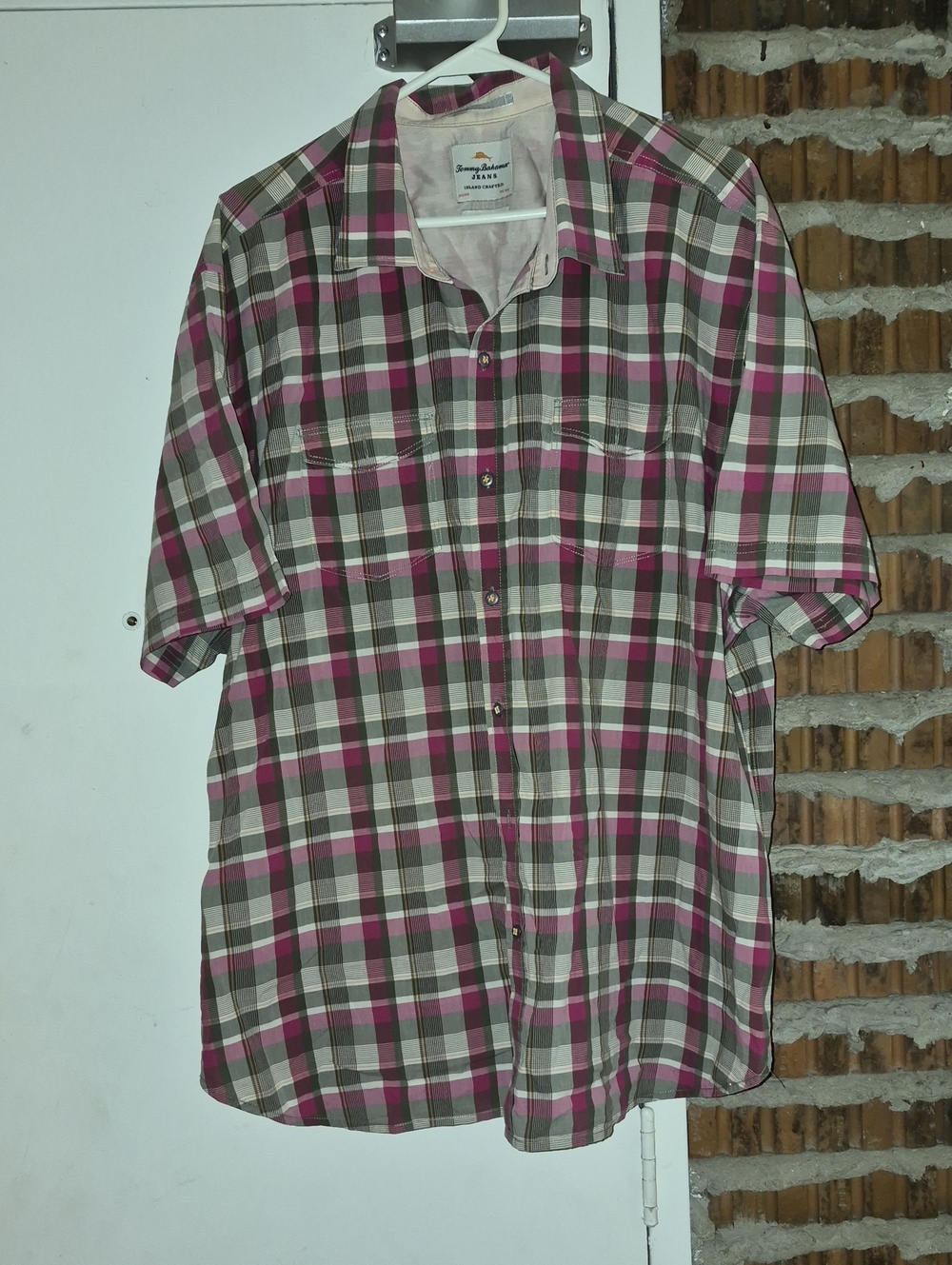 Tommy Bahama Plaid Short Sleeve Shirt Size XXL 2XL